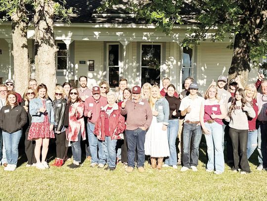 The 2023 Freestone County Muster was hosted by Kay and Jay Stevens at Double Back Ranch, Teague. The guest speaker was Amalie Phillips, who shared her experiences of being an Aggie. Dinner was catered by Big Huck’s BBQ of Fairfield. Courtesy Photo by Kay Stevens