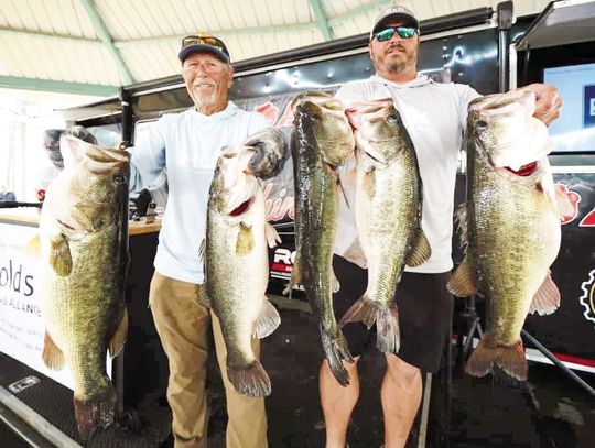 Recent tournament weights and verified trophy bass submissions are among the components Bassmaster evaluates when putting together its annual list of America’s Top 100 bass lakes. Tommy Martin (left) and his son, Blake, reeled in these whoppers while competing in the “The Grand Slam” event...
