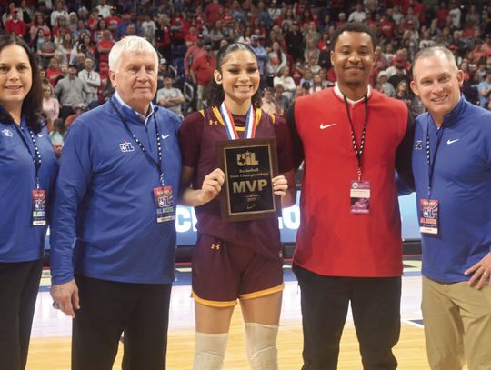 Junior Blayke Brackens is named the Class 3A Division 1 Most Valuable Player of the State Championship. She had 17 points, 6 rebounds, and 2 blocks. Photo by Mitchell Pate/Fairfield Recorder
