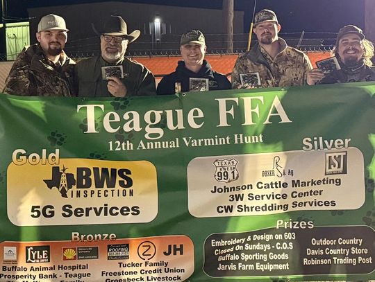 Cothran Ag Services wins 12th Annual Teague FFA Varmint Hunt