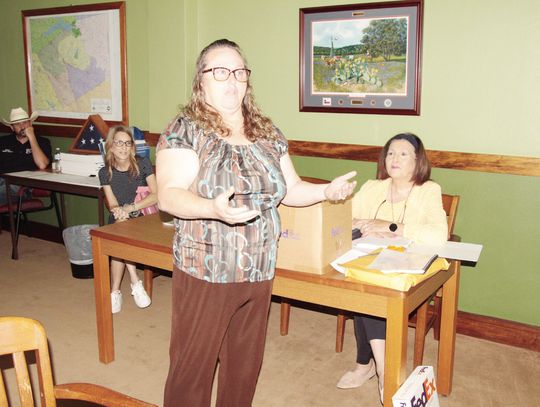 Freestone County Treasurer Jeannie Keeney thanks the Commissioners Court at their July 10 meeting in advance of her upcoming move to South Texas as she plans to accompany her husband, who has accepted a position there.
