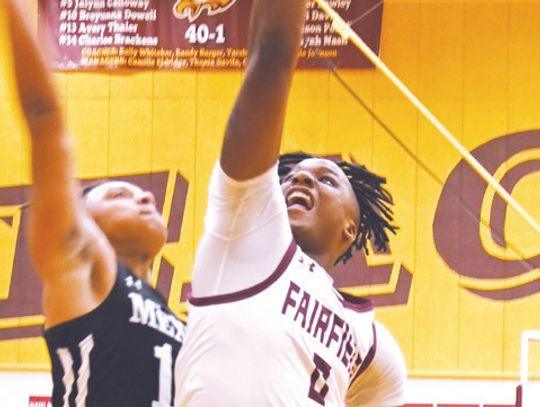 Jason Brackens goes up for a basket against Mexia. Photo by Mitchell Pate/Fairfield Recorder