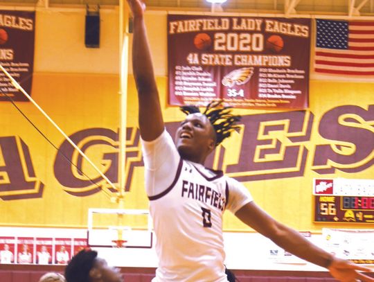 Jason Brackens laysup a basket for the Eagles against Mexia on Friday night. Photo by Mitchell Pate/ Fairfield Recorder