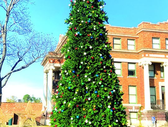 The Christmas tree at the Freestone County Courthouse was put up on Sunday, Nov. 24. Photo by Mitchell Pate/ Fairfield Recorder