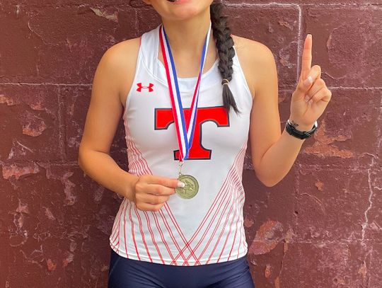 Chloe Kuzmich took first at the District Track Meet and fourth at the Area Track Meet to advance to Regionals for the Lady Lions. Courtesy Photo
