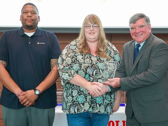 Hoover Treated Wood Products staff accept an award as Employer of Excellence during the Workforce Solutions for the Heart of Texas on Thursday, Jan. 16. Contributed photo