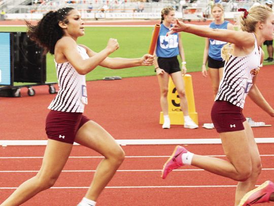 Lady Eagles win 4x200 relay again, set school record