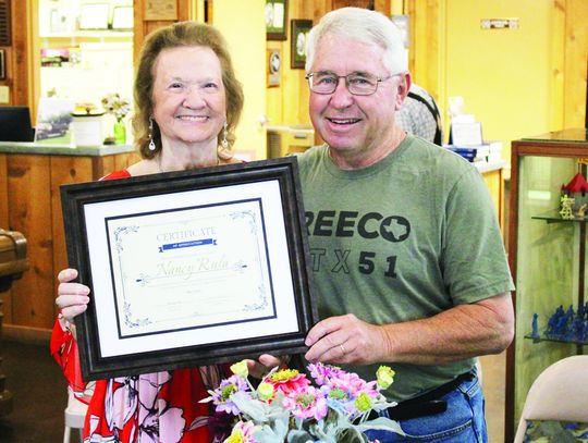 Longtime Freestone County Historical Museum board member Nancy Rula (left) retired from the board two weeks ago. Photo by Jason Chlapek/ Fairfield Recorder
