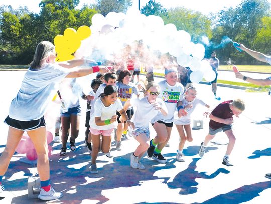 Students at Fairfield Intermediate School participated in The Mighty Eagle Color Run on Friday afternoon, Oct. 25 Photo by Mitchell Pate/Fairfield Recorder