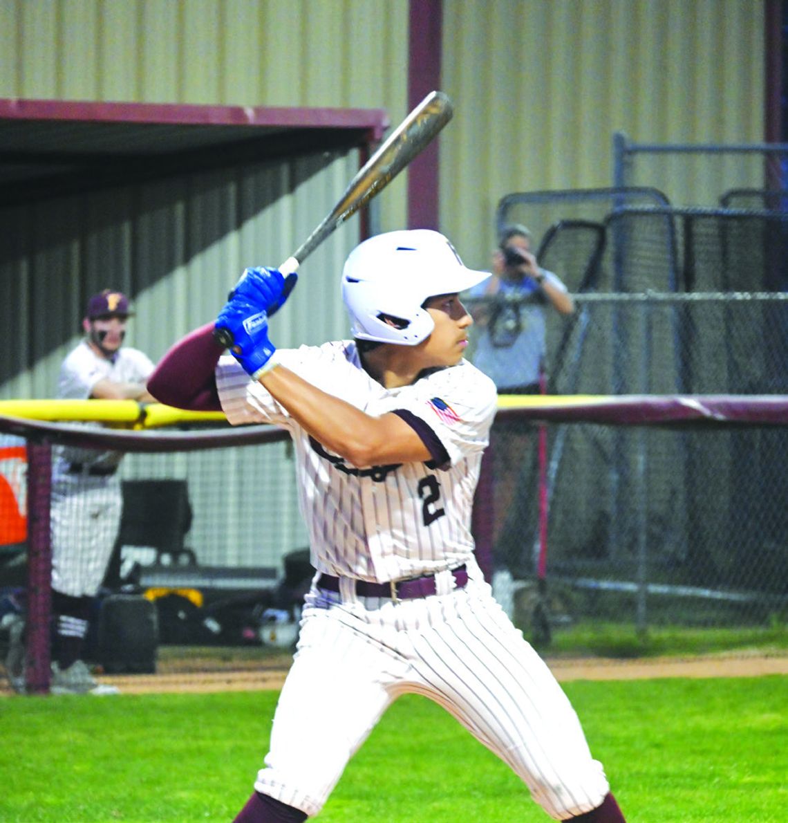 Gustavo Aguilera waits for the perfect pitch for the Eagles. Photo by Mitchell Pate/Fairfield Recorder
