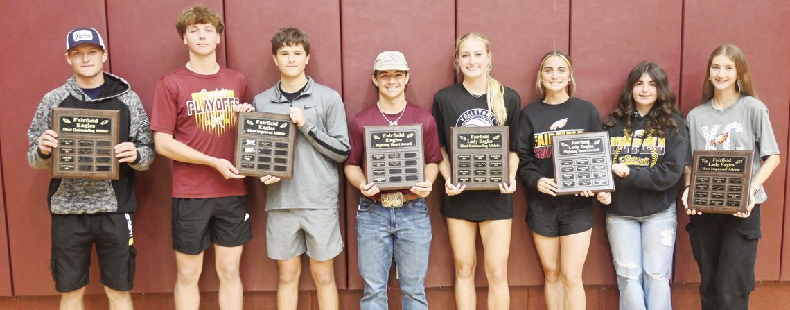 The Fairfield Athletic Banquet was held on Thursday evening, May 16, in the Johnson Activity Center. Earning honors were Collin Glass - Most Valuable Athlete, Kohl Collins &amp; Conner Colvert - Most Improved Athlete, Rowdy Hand - Fighting Heart Award, Avery Thaler - Most Valuable Athlete,...