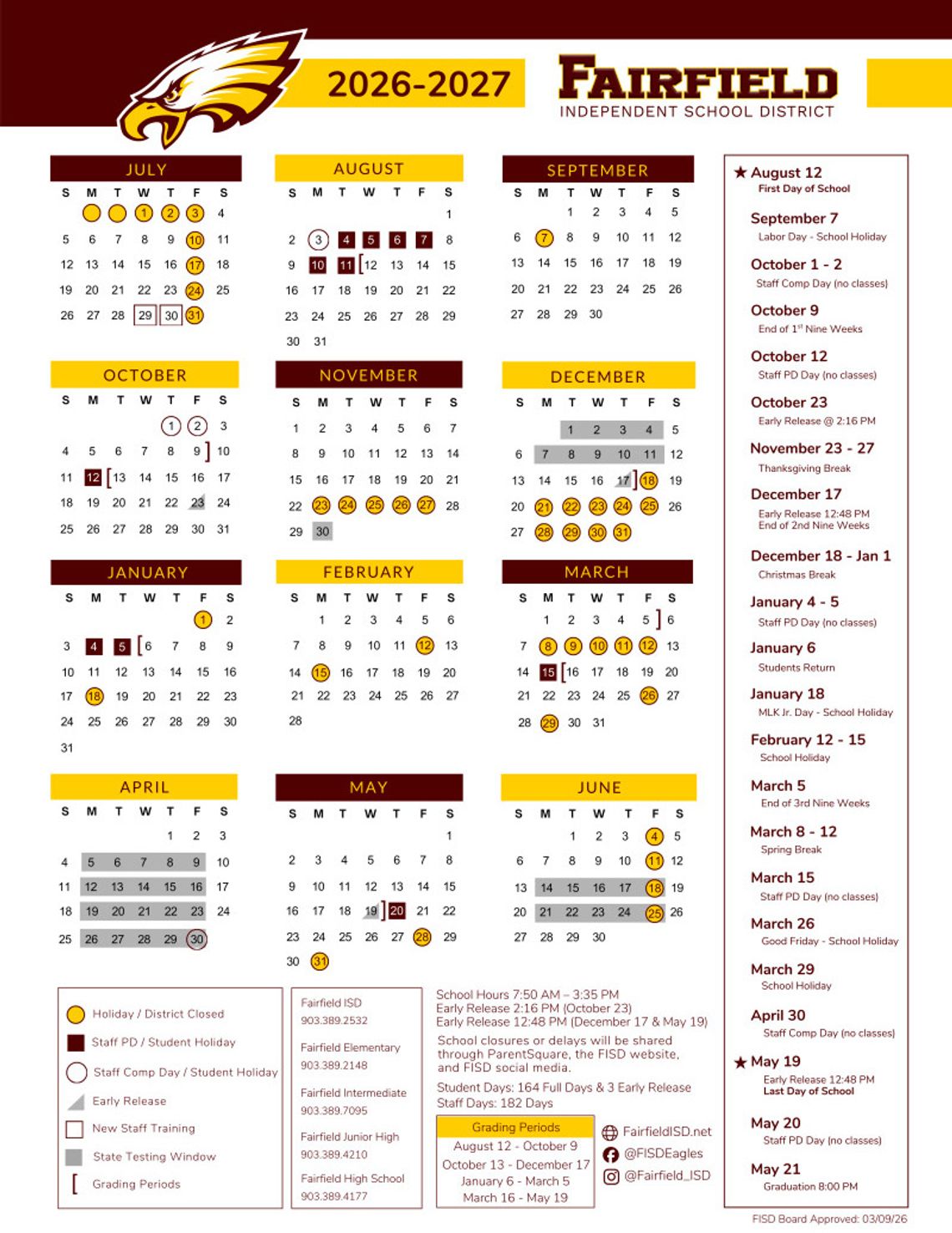 FISD to Start School Aug. 12 FISD to Start School Aug. 12
