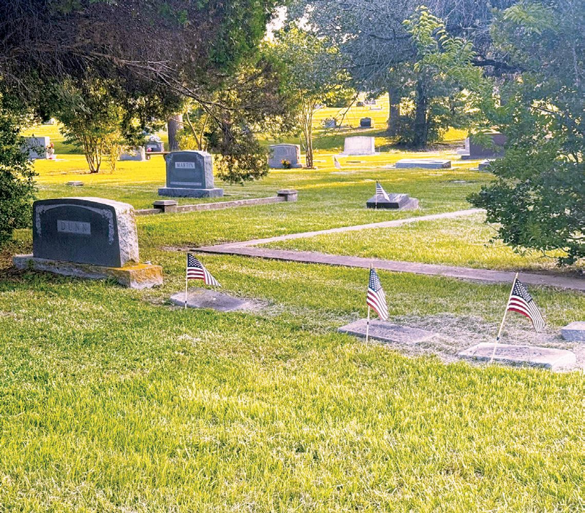 Flags placed for Memorial Day