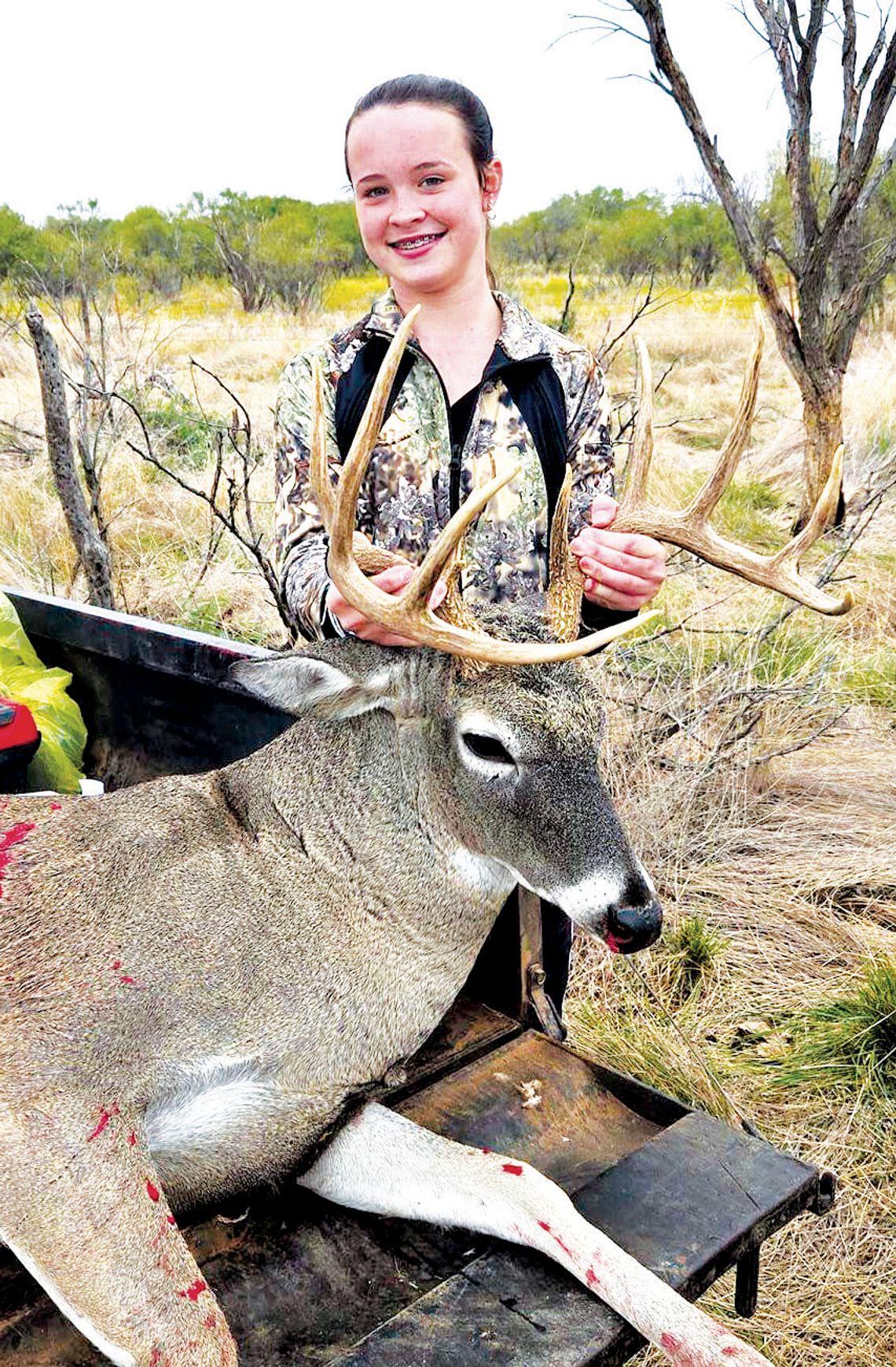 Halle Thompson, 14, with the handsome 10 pointer she nicknamed “Hammer.” Thompson played cat and mouse with the Throckmorton County whitetail throughout the October archery season and finally managed to close the deal on the morning of November 2, opening day of the general rifle season. C...