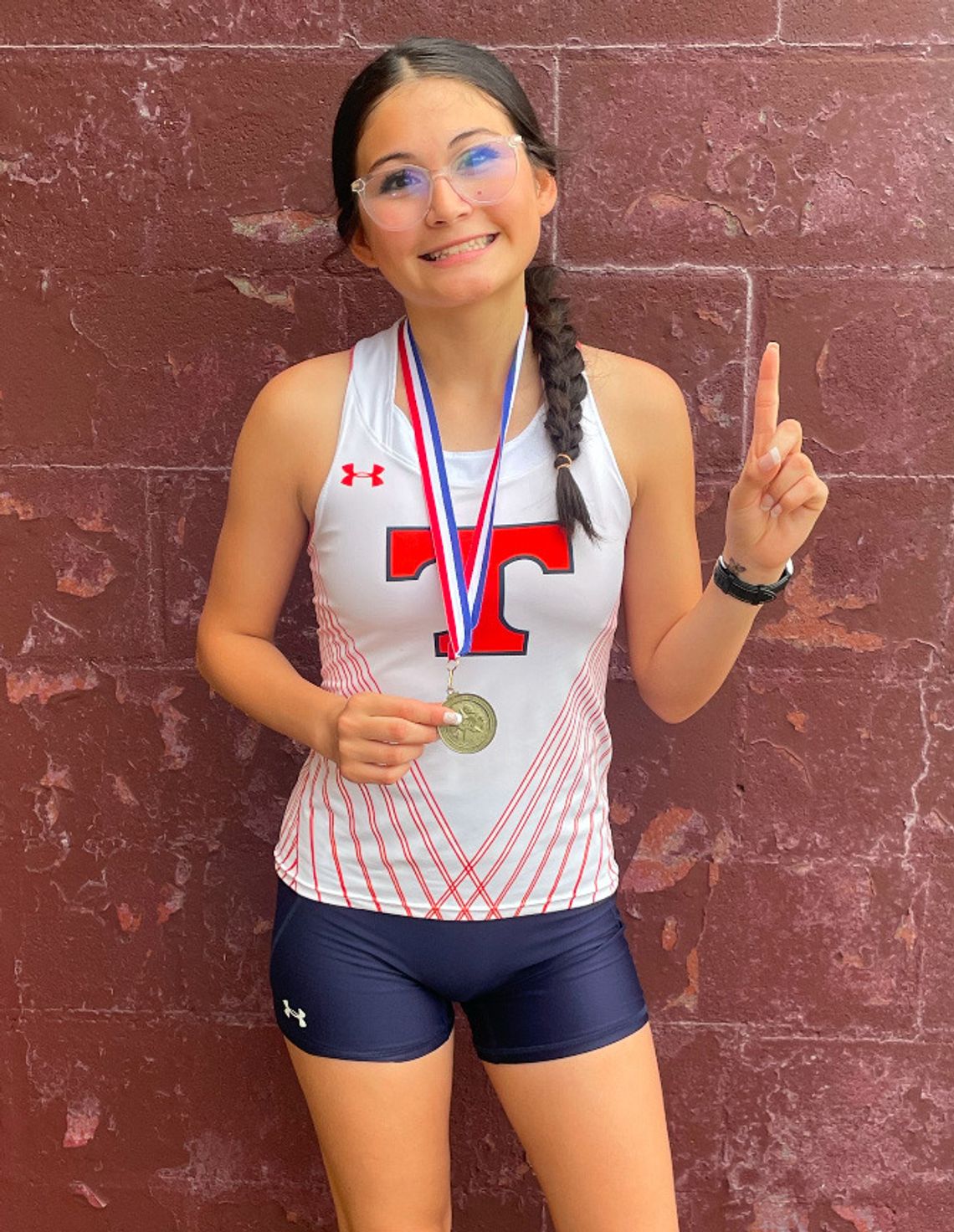 Chloe Kuzmich took first at the District Track Meet and fourth at the Area Track Meet to advance to Regionals for the Lady Lions. Courtesy Photo