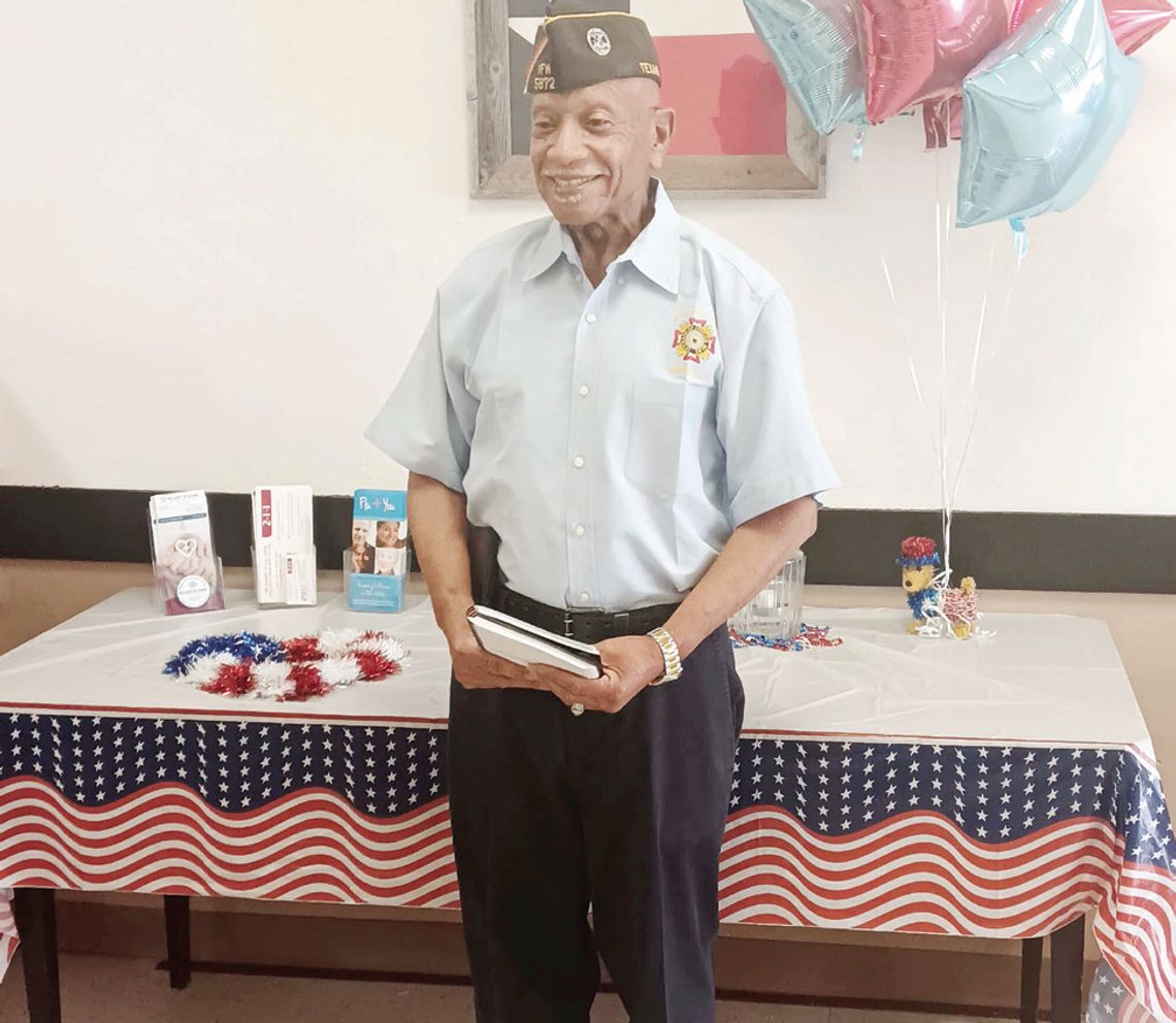Arne Henderson, a dedicated member of the Fairfield VFW Post 5872, delivered a powerful Memorial Day message to a packed room at Teague Sr. Center on May 24. Courtesy Photo