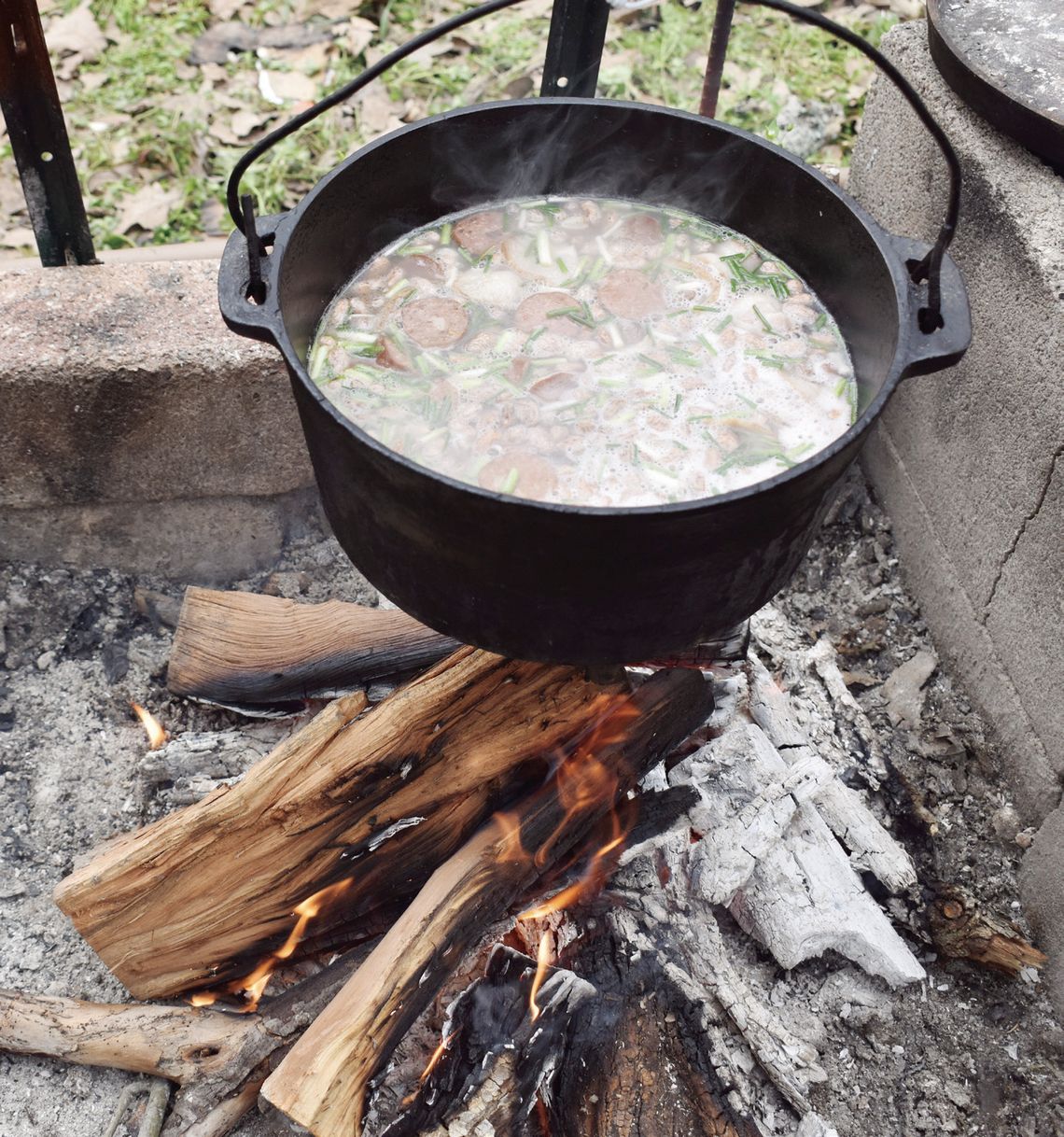With all the rain this past week, Luke was forced to stick pretty close to home. He did manage to do a little outdoor cooking out by his little cabin. Courtesy Photo