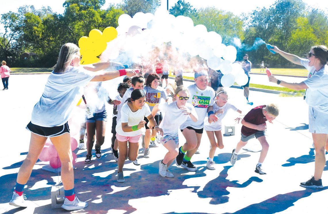 Students at Fairfield Intermediate School participated in The Mighty Eagle Color Run on Friday afternoon, Oct. 25 Photo by Mitchell Pate/Fairfield Recorder