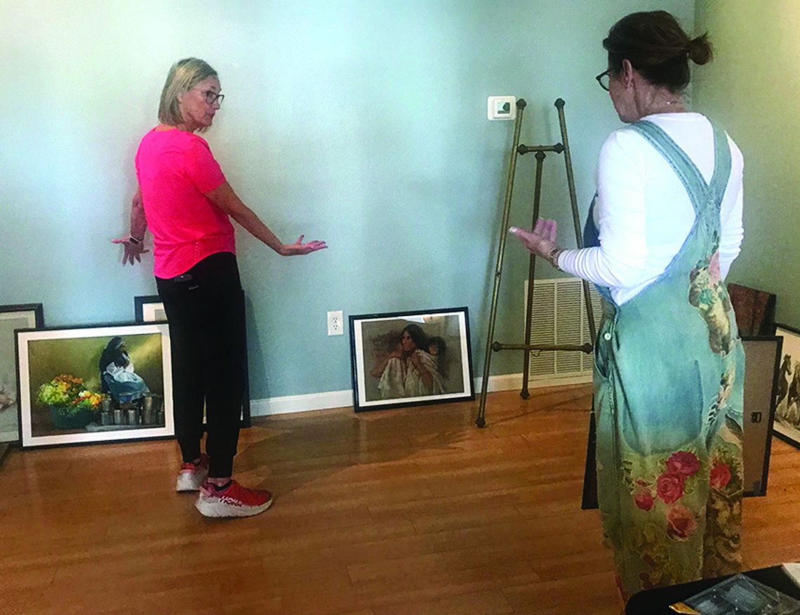 Installing original artwork for the ‘Western and Southwestern Art’ exhibition is TSAC President - Beverly Awalt and Advisory Board member Cynthia Strait. Pastels by the late Eunice Hundley and acrylics by Teague native Nora Carroll will be available to view this week at the TSAC Gallery in...